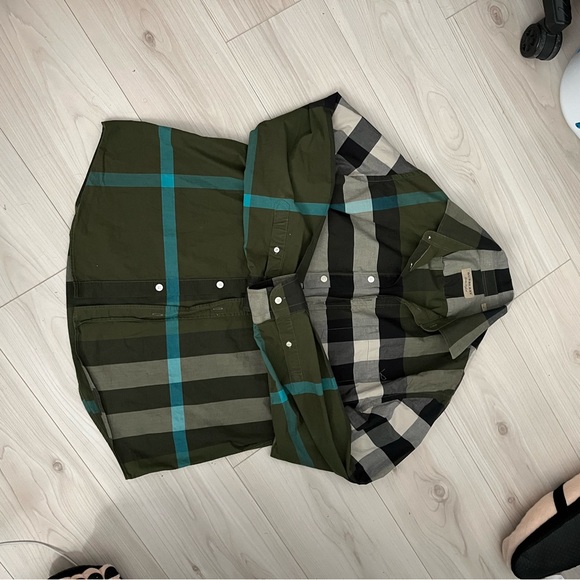 Green Plaid Dress shirt long sleeve